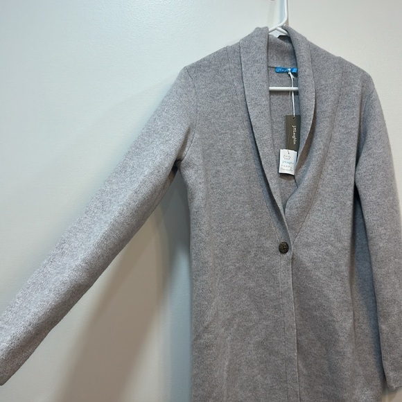 J Mclaughlin Womens Sweater Small Gray Cashmere Long Line Knit Soft Cardigan NEW - Picture 5 of 8
